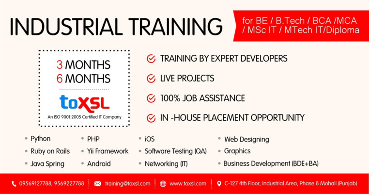 Grab the Best Industrial Training at ToXSL Technologies